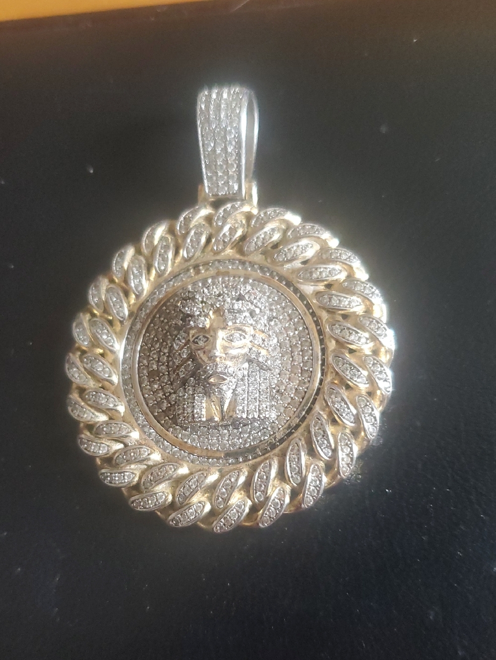 925 Sterling Silver Gold Plated Jesus Piece Cross Pendant, 28.1 grms.